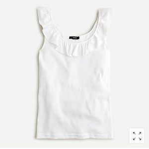 J. Crew Ruffle-neck Ribbed Tank Top